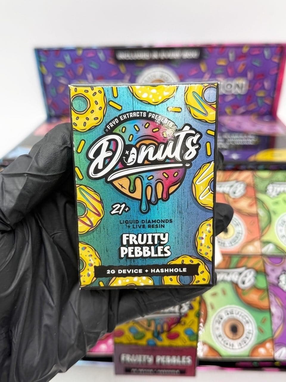 Fryd Donuts 2g Fryd Donuts 2g authentic live diamond disposable vape pen unboxed with retail packaging