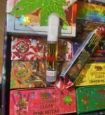 Gold Coast Clear Carts authentic 510 vape cartridges unboxed with retail packaging display