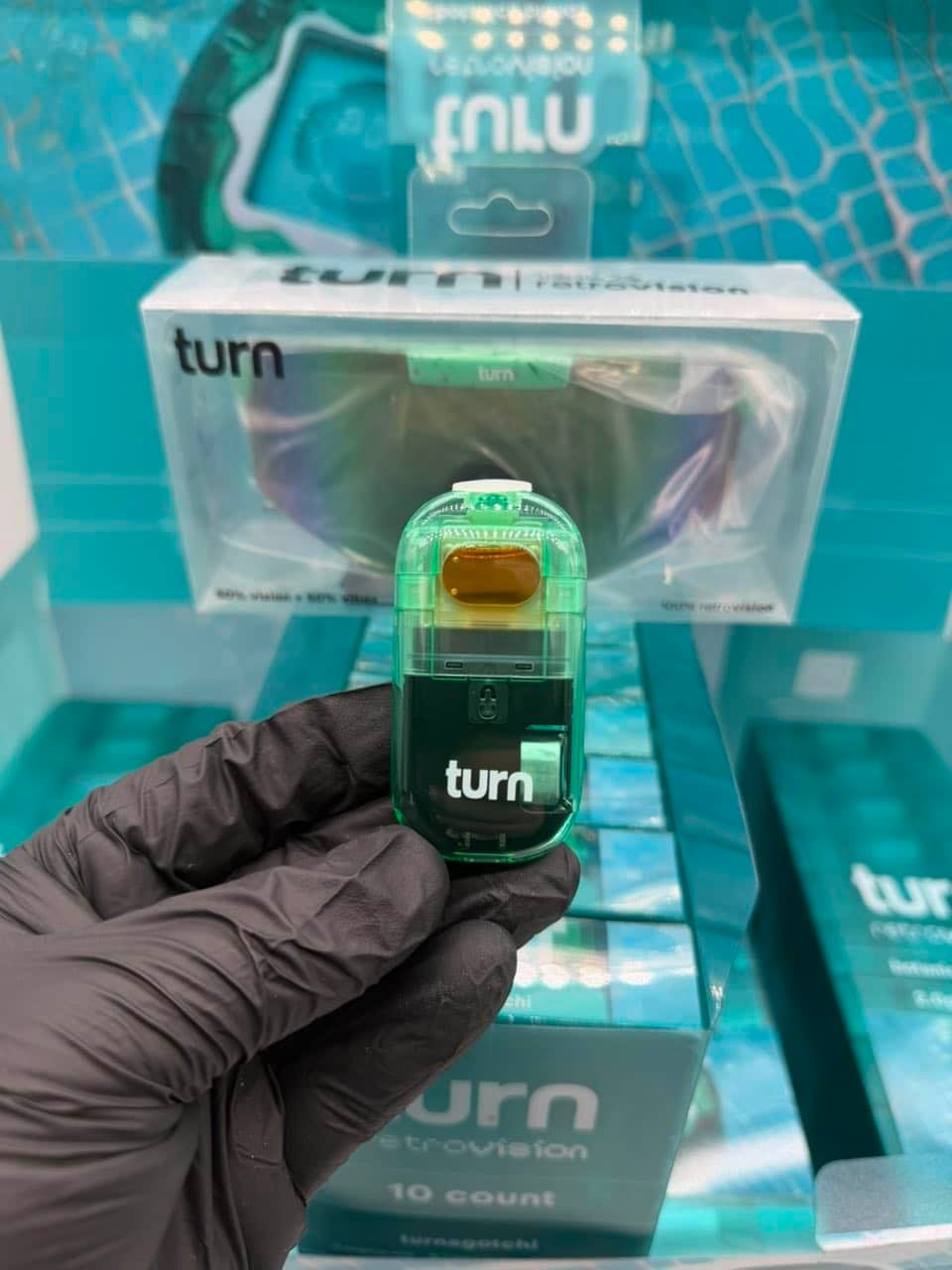 Turn Retrovision 2G Disposable authentic all-in-one vape pen unboxed with retail packaging display